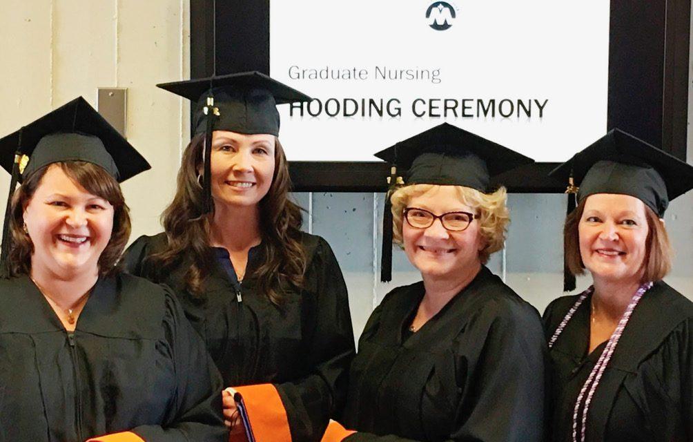 Four nursing students from Missouri, Minnesota, South Dakota, and Florida, who would have never crossed paths, have become fast friends through University of Mary Online.
