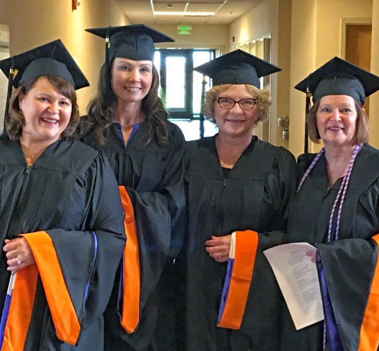 Four nursing students from Missouri, Minnesota, South Dakota, and Florida, who would have never crossed paths, have become fast friends through University of Mary Online.