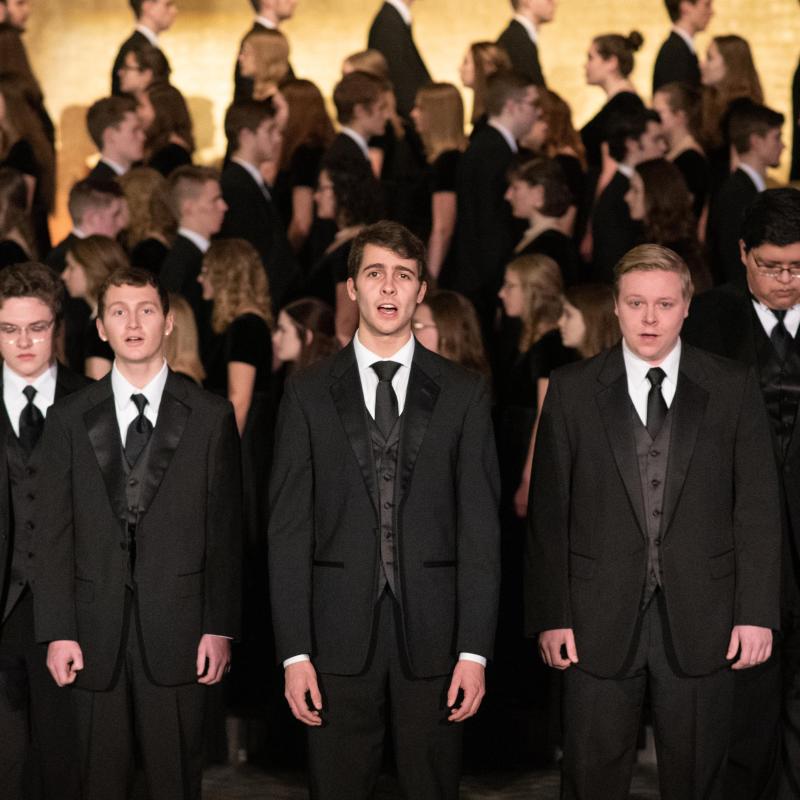 University of Mary choral students performing during Christmas at Mary