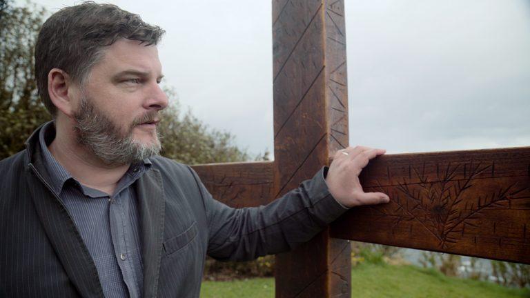 Jonny Clark at the Cross of Corrymeela.