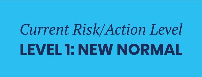 The University of Mary’s current risk/action level is level 1: new normal.