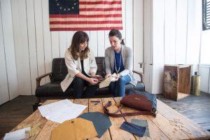 R. Riveter cofounders, Lisa Bradley (left) Cameron Cruse (right), at their headquarters in Southern Pines, NCR. Riveter cofounders, Lisa Bradley (left) Cameron Cruse (right), at their headquarters in Southern Pines, NC