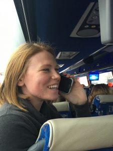 University of Mary student Katrina Gallic receives phone call from Vice President Mike Pence’s office while on bus to the 2017 March for Life