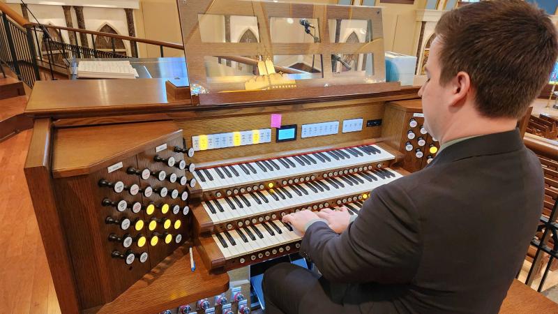 Mcguire playing the organ