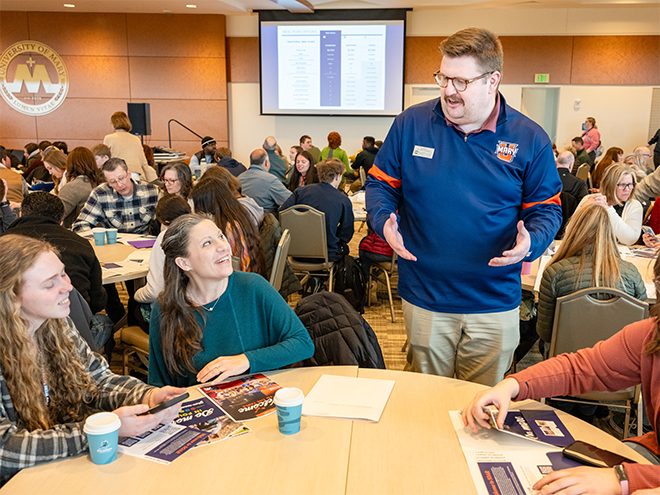 Admissions Representative with visiting students at SOAR