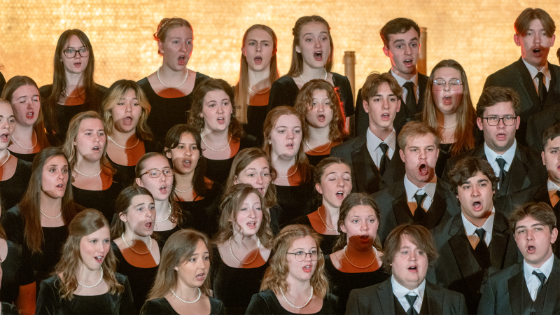 Choir singing at a chorus Christmas concert