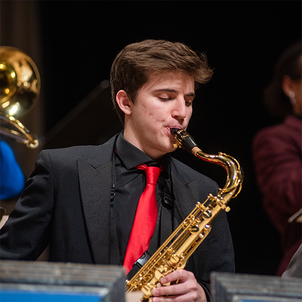 Saxophone player at the annual Jazz Festival