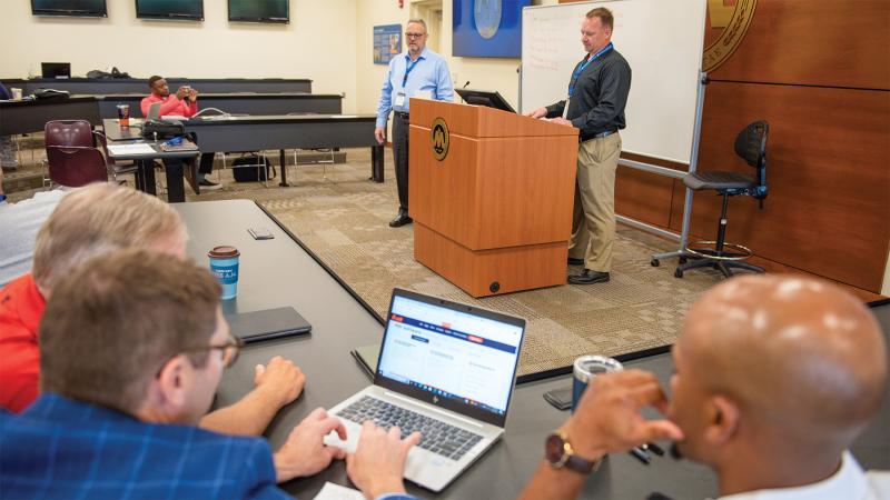 Members of the Great Eight credited the annual Summer Institute, where students convened for in-person learning, as a catalyst for forging permanent relationships between the members of their DBA cohort.