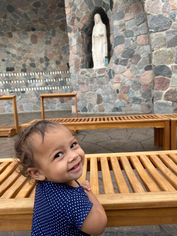 Baby Lucy at the Marian Grotto