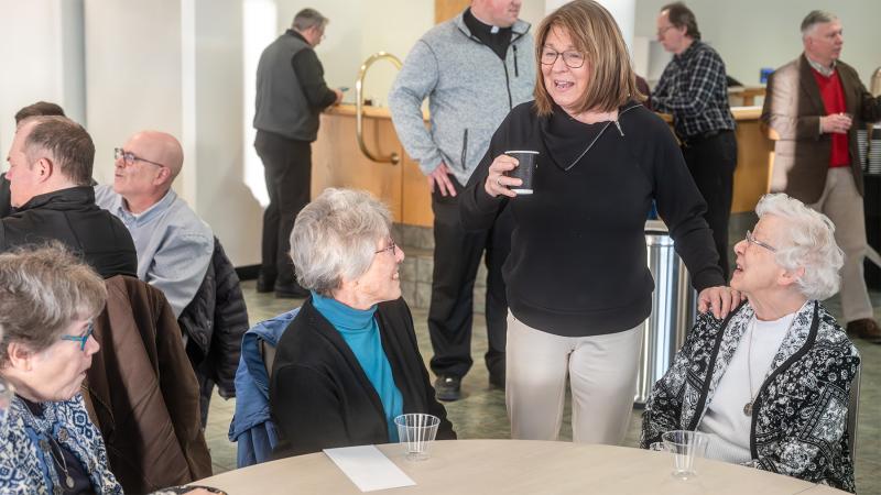 Diane Fladeland with the Sisters of Annunciation Monastery