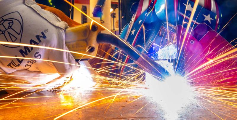 Engineering student welding