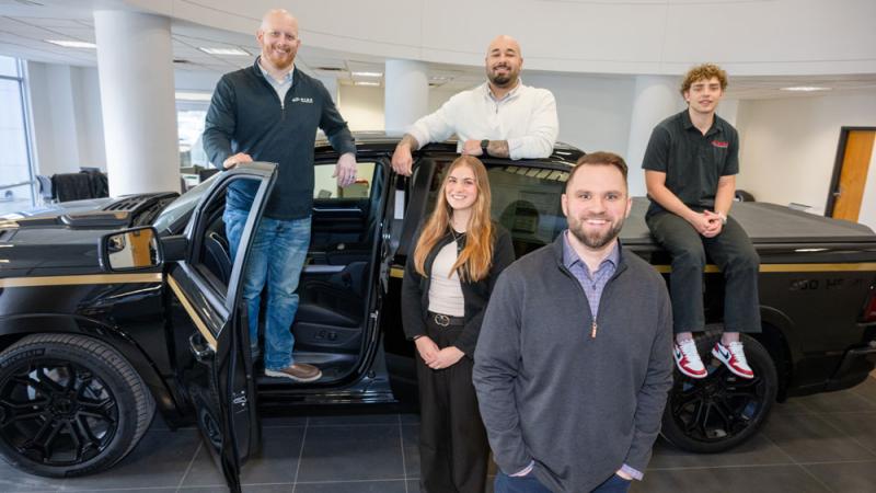 Don Pask with his team at Eide Chrysler
