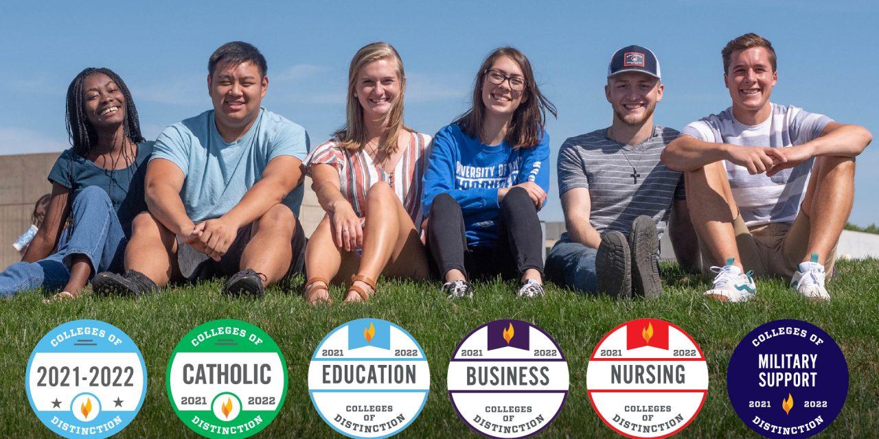 Students and College of Distinction Logos