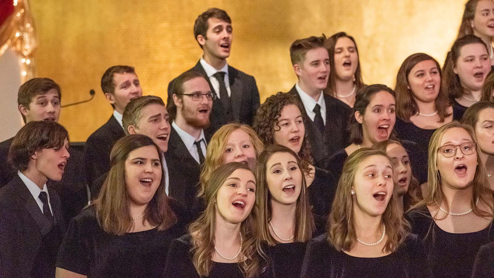 Concert choir performing at annual Christmas at Mary concert