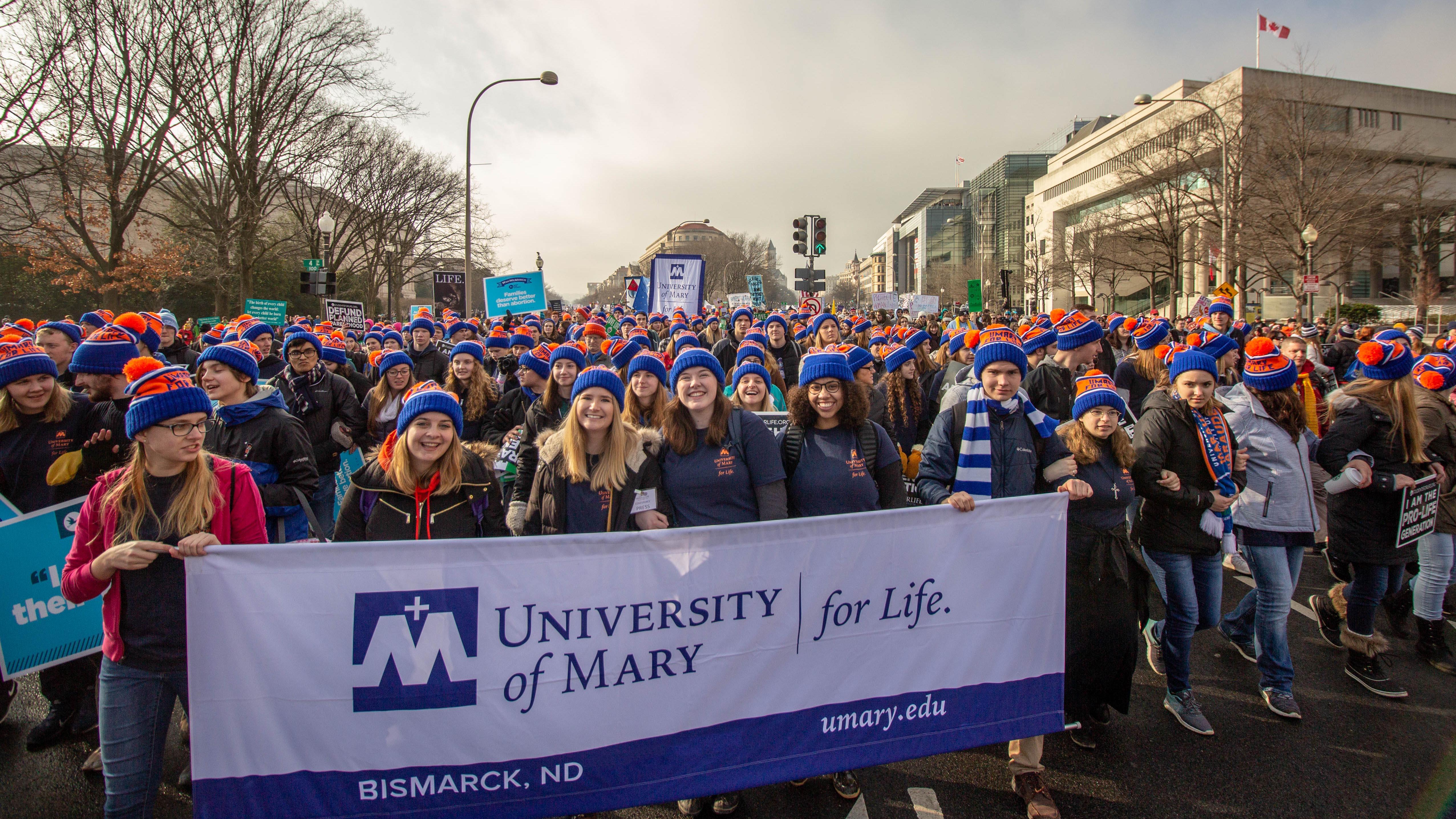 A group of University of Mary students at the national March for Life.