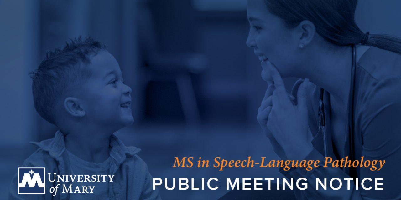 Speech Language Pathology Public Meeting Notice