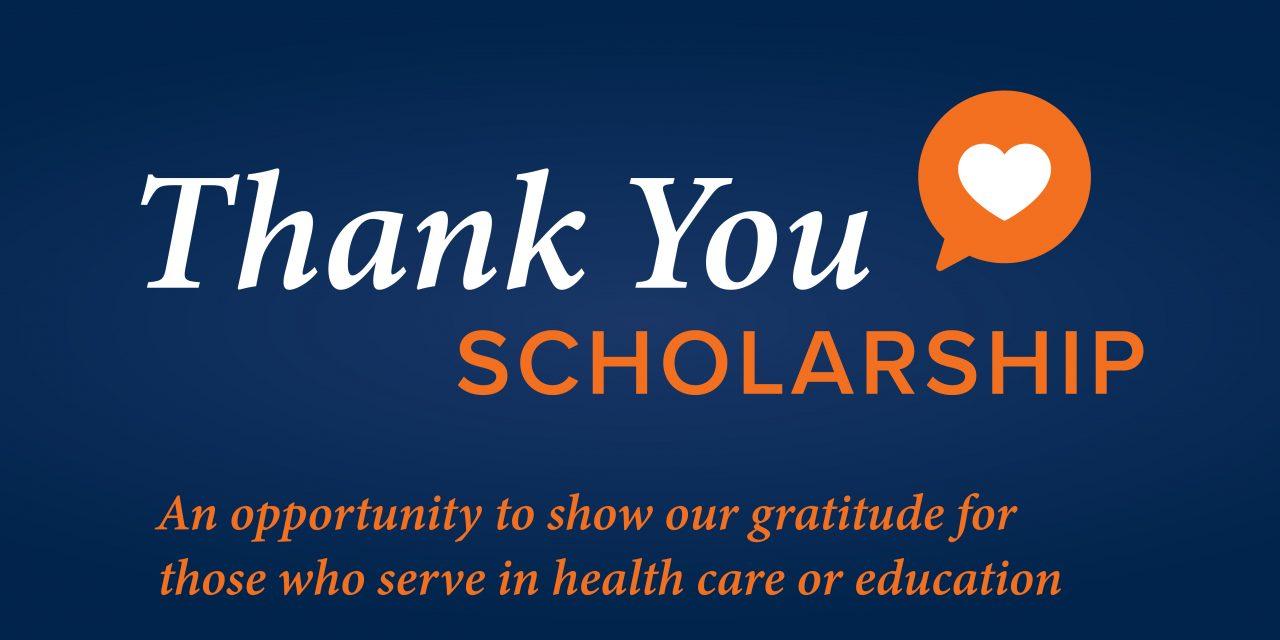 Thank you scholarship graphic