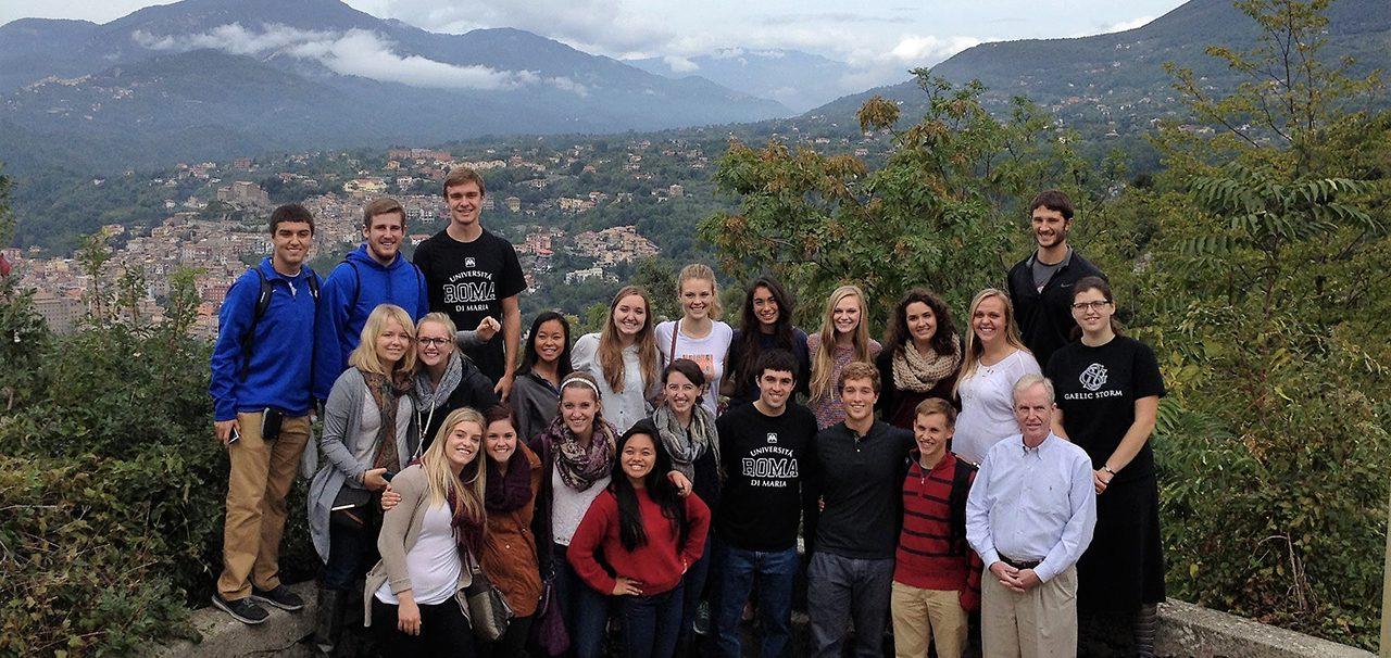 Dr. Don Briel with students in Rome