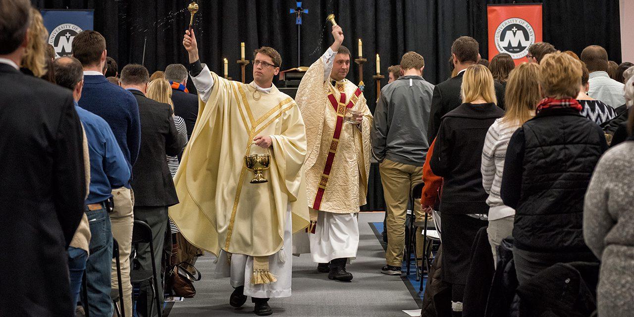 New Fieldhouse Blessing Monsignor Shea and Father Rober Shea