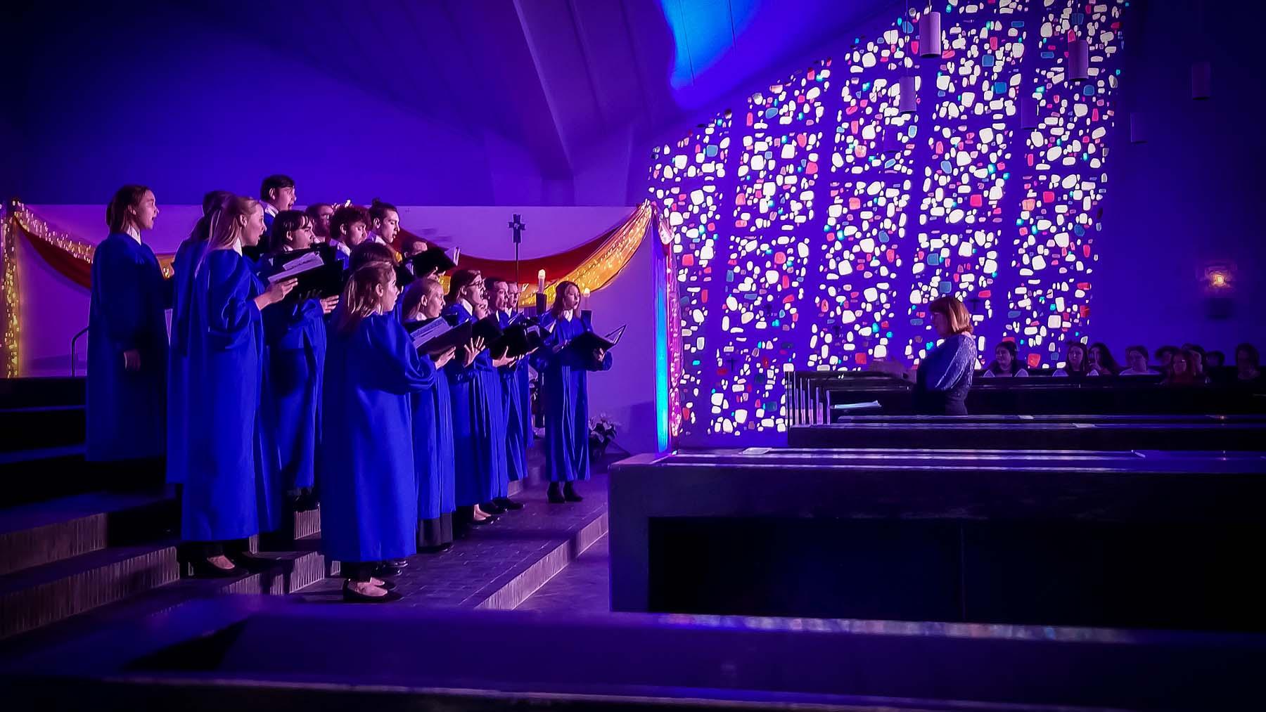 Cappella performing in Our Lady of the Annunciation Chapel