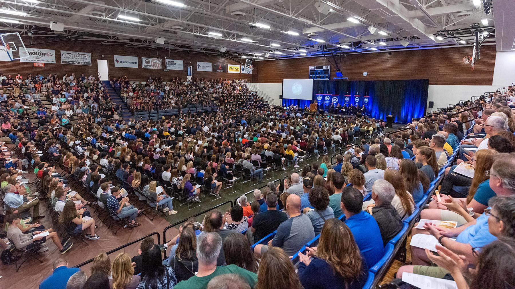 Students and Parents at the Wheat Ceremony