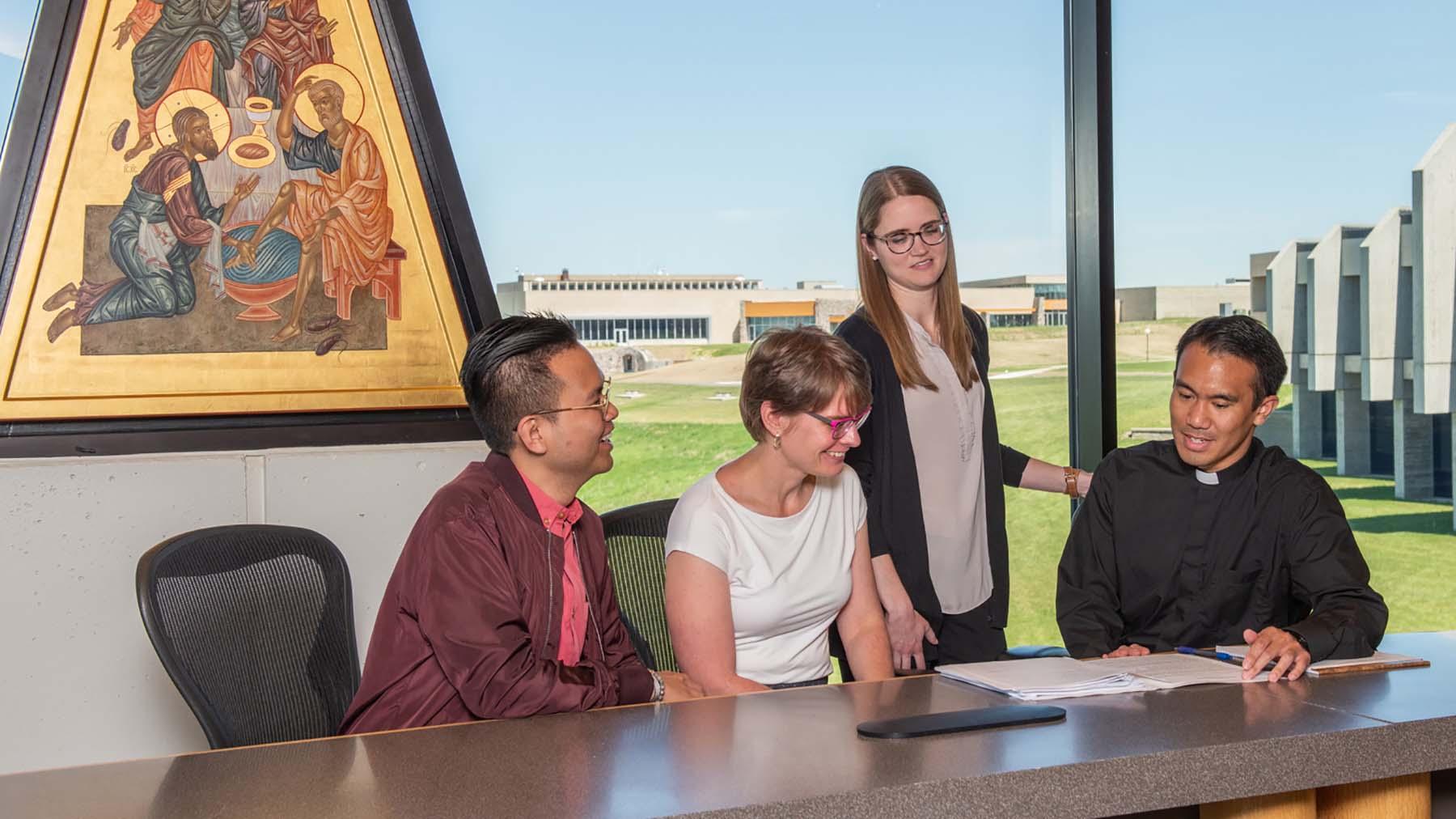 students in the boardroom