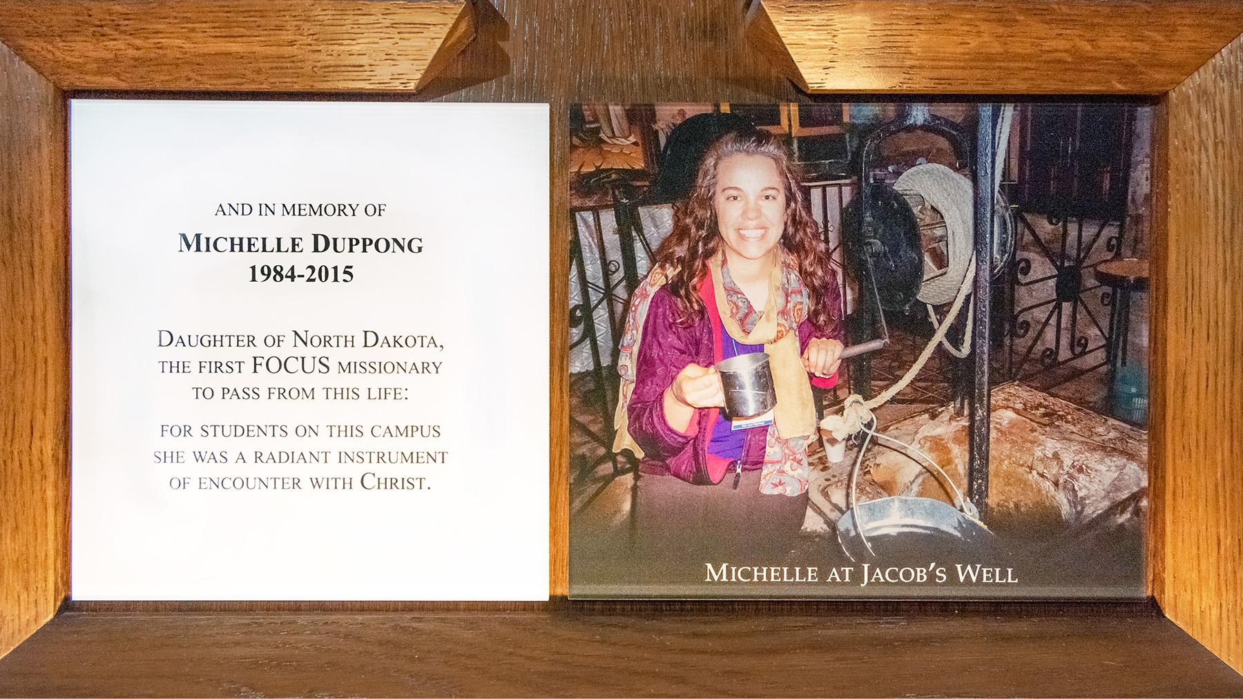 Michelle Duppong plaque