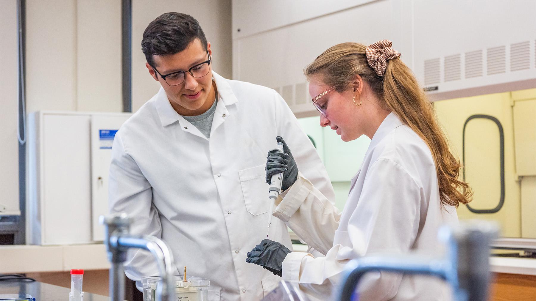 Student working on a lab project at SURVE