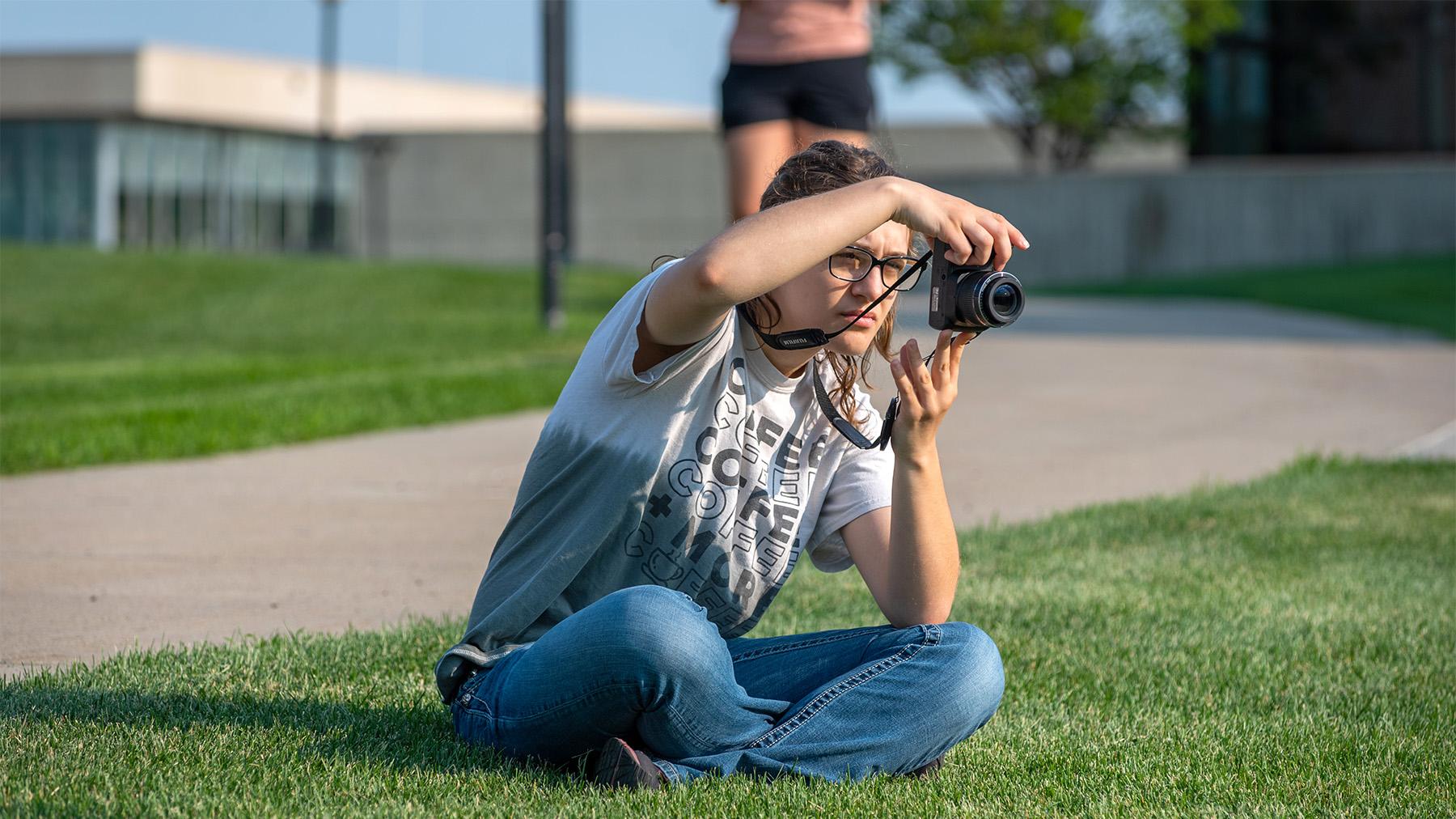 Student taking a photo