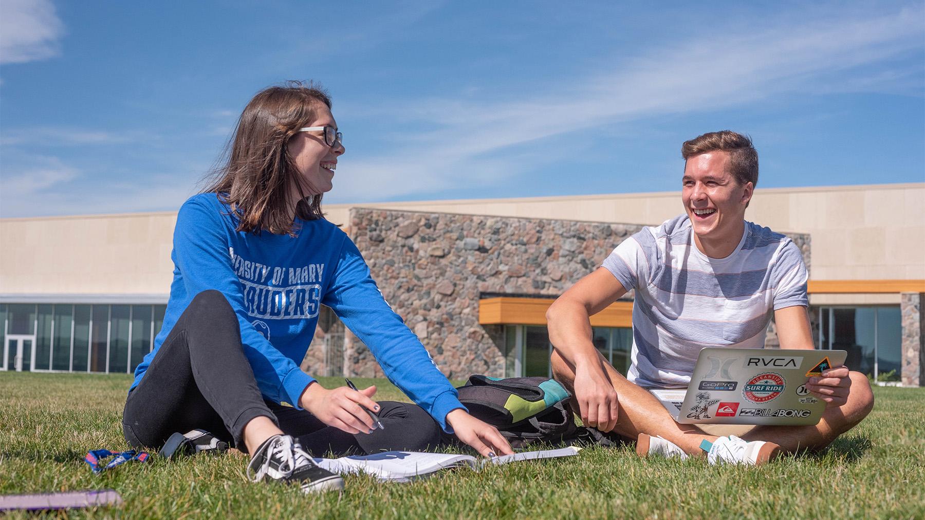 Students Studying Outside