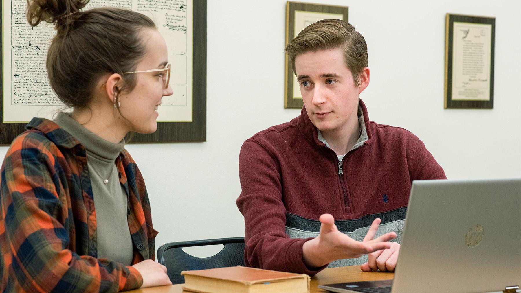 Student using the Writing Center