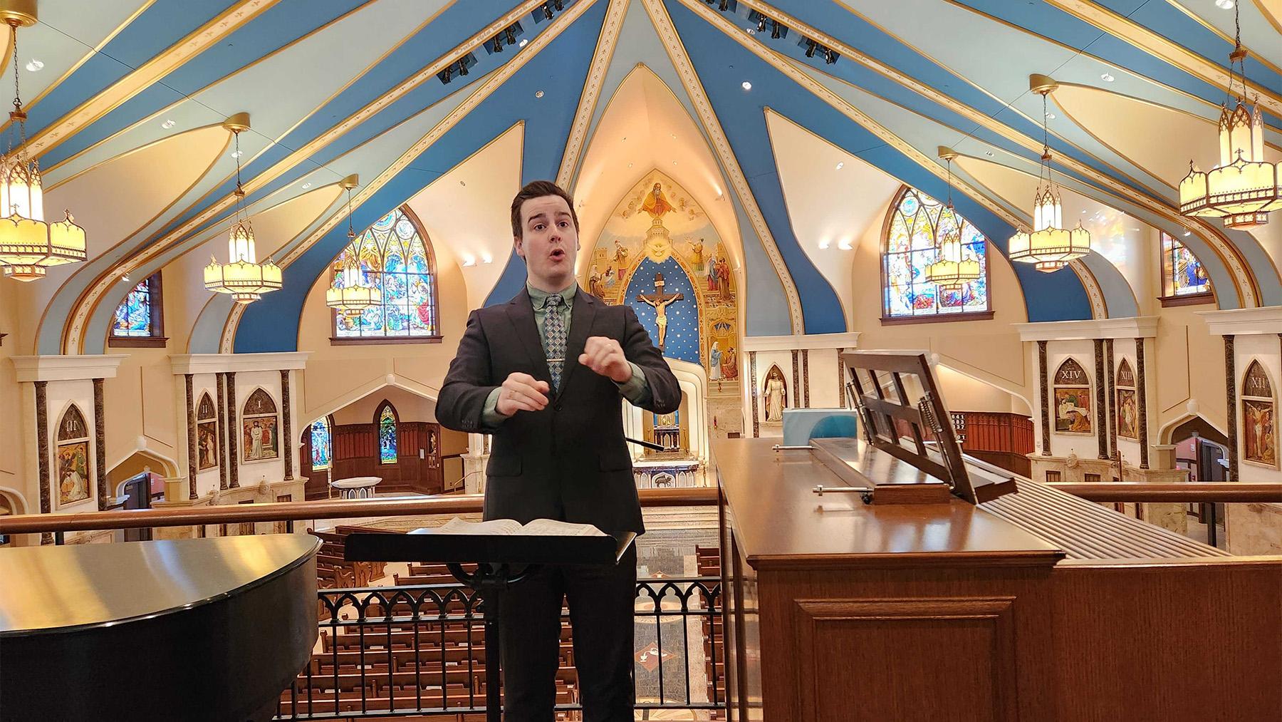 Mcguire Conducting in a church