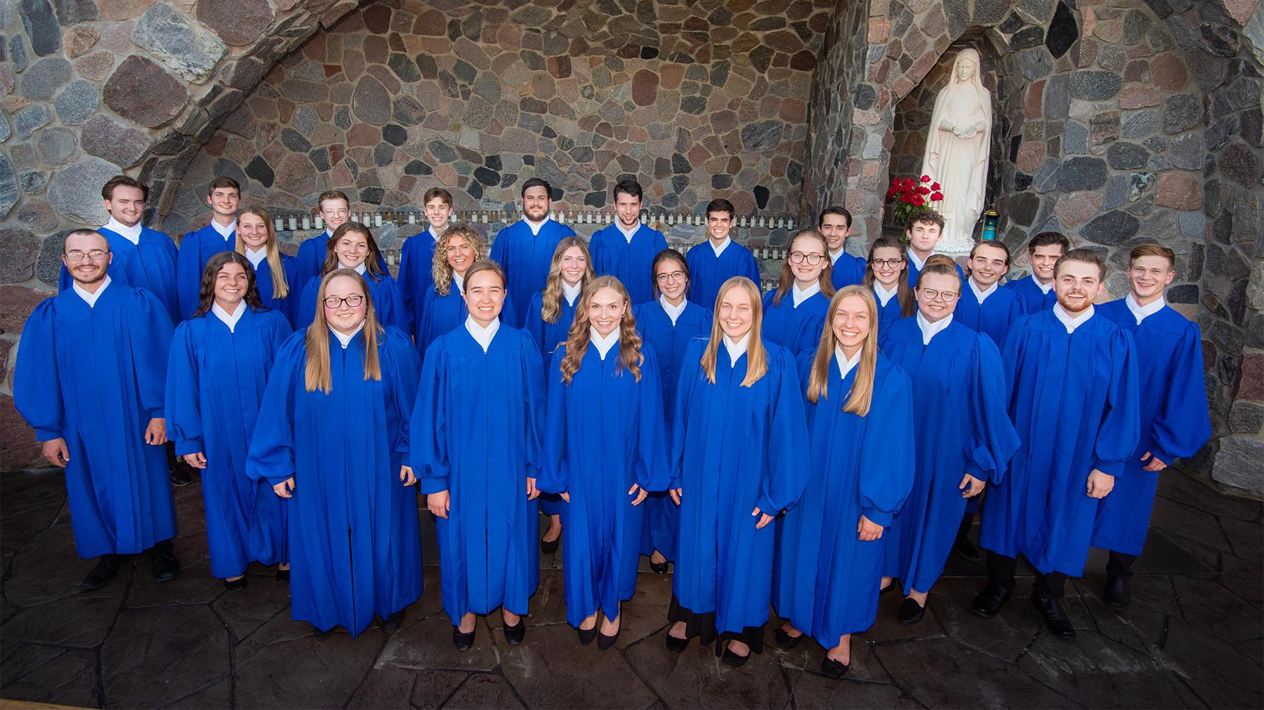 Capella students at the Grotto