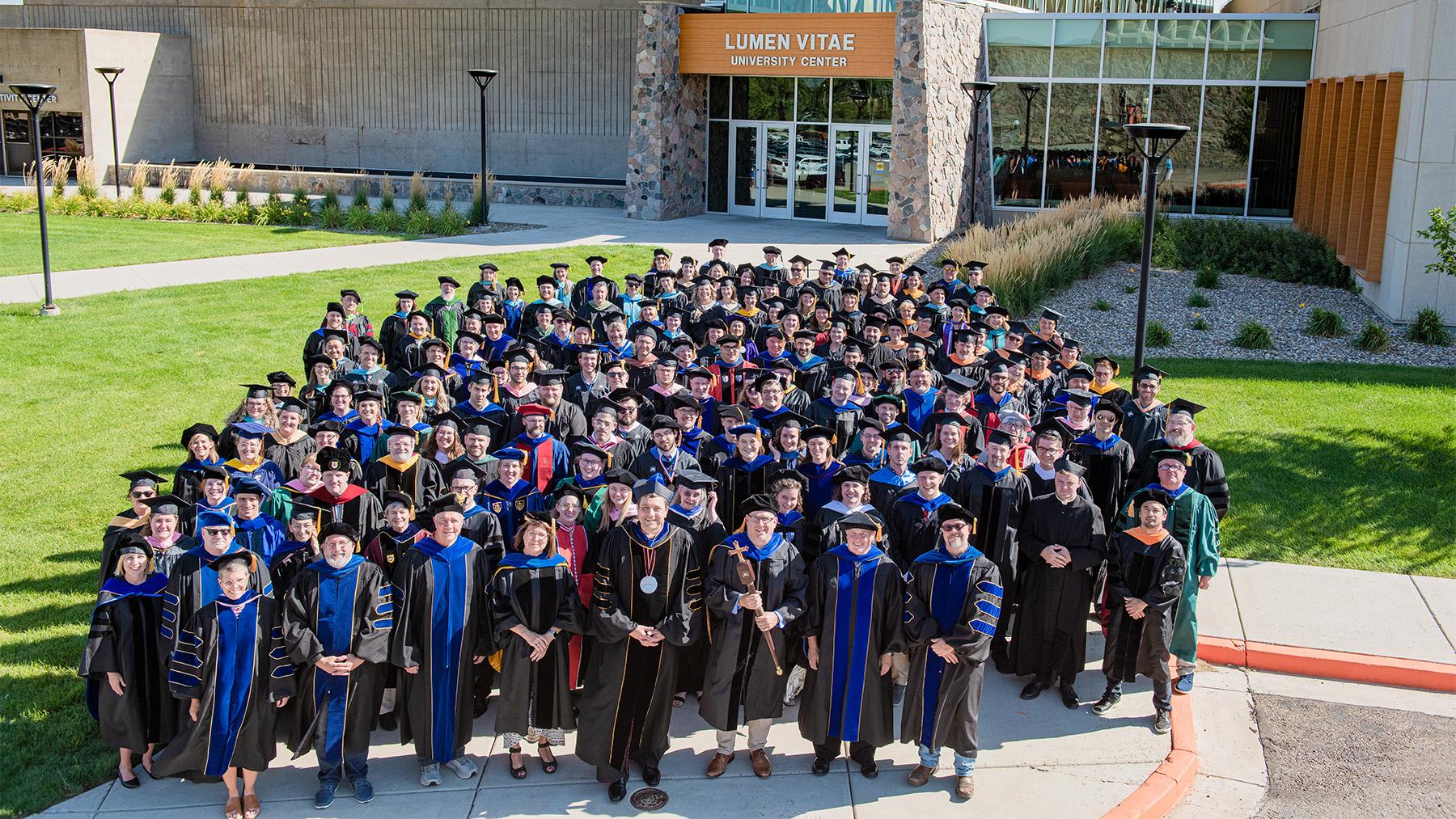 All University of Mary Faculty outside the Lumen Vitae Center