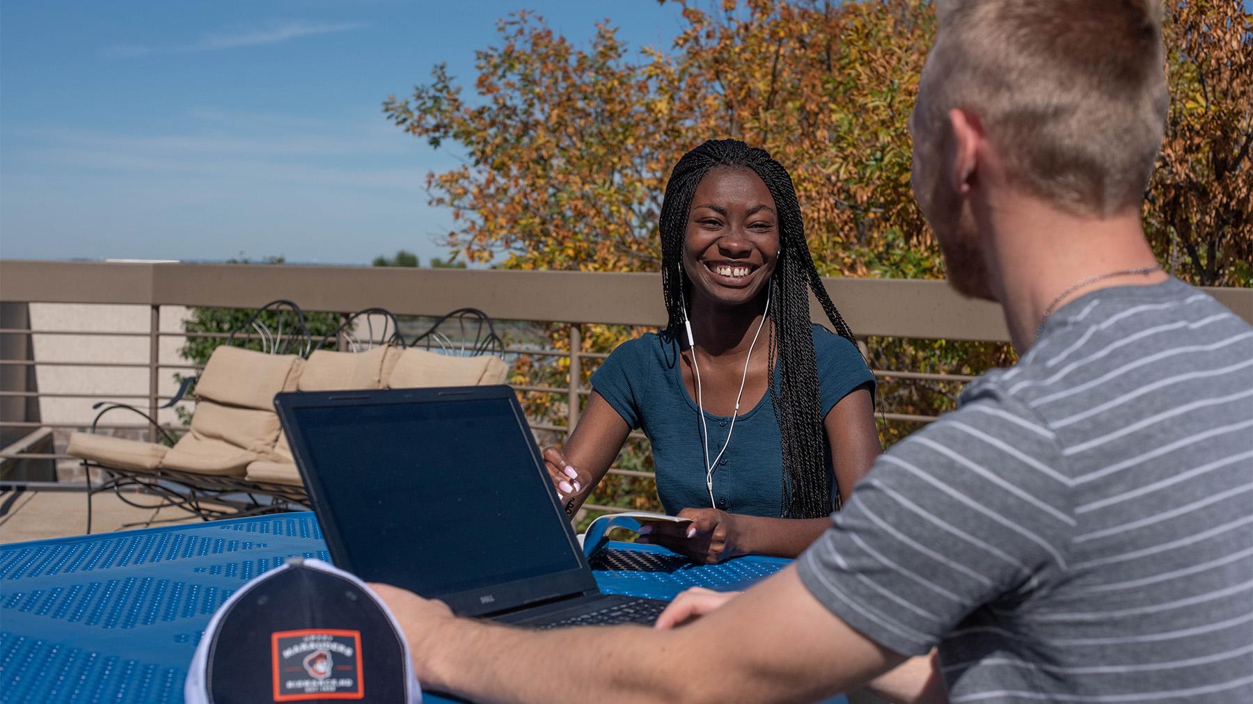 Students Studying Outside