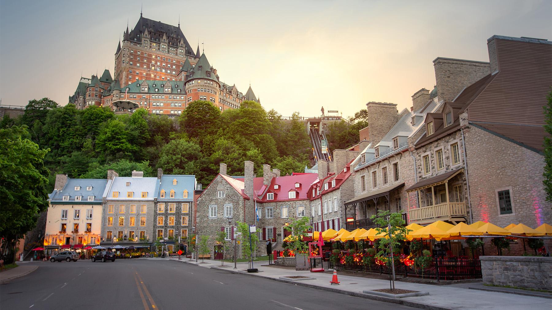 Old Town in Quabec with the Castle in the background.