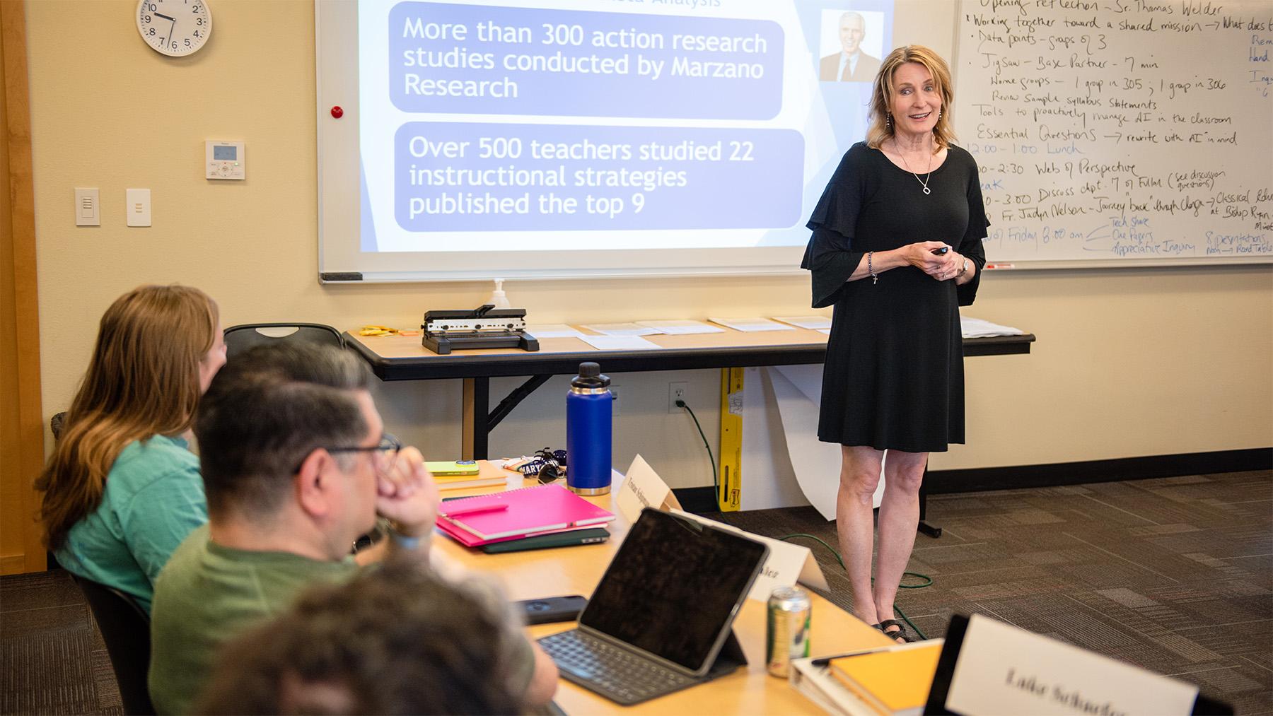 Professor giving a lecture to students