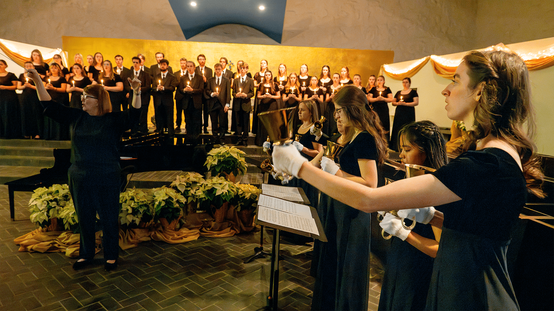 The Choir sining in Our Lady of Annunciation Chapel with Bells