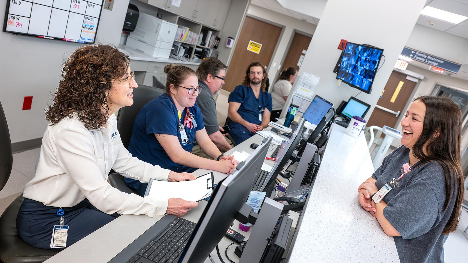 alumni working at Sanford Hospital in Bismarck.