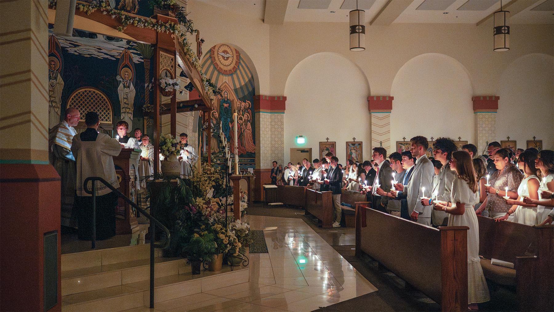 The Newman Center at ASU welcomed 48 young adults into the Catholic Church at the Easter Vigil Mass, according to OCIA coordinator Ben Power, ’24.